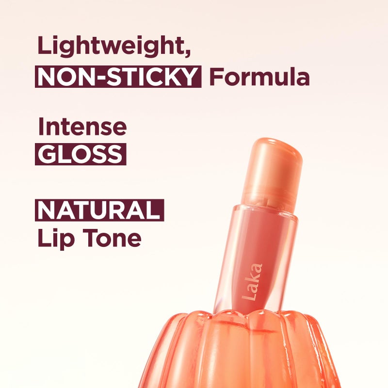 Laka Jelling Nude Gloss, 4.5g/0.15oz, Sheer Hydrating Lip Oil with No Stain, Non-Sticky, Nourishing Gloss for a Fresh, Glowy Look, Vegan, Clean Beauty Makeup, K-Beauty​ (#306 Angel Ring) - Image 3